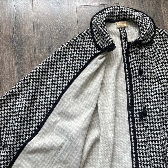 Handmade Vintage Houndstooth Cloak size L - Picture 1 of 5